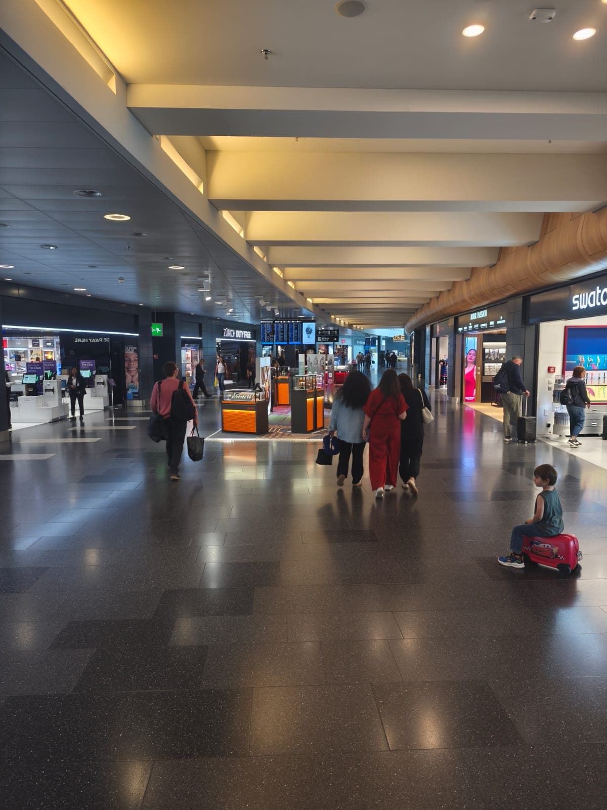 Promotion stand in a shopping corridor at Zurich Airport